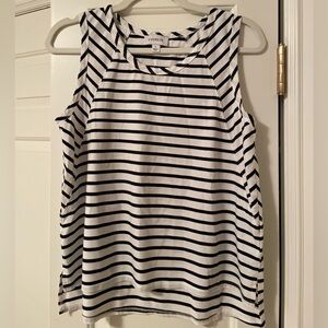 Evereve Navy and White Striped Tank Top